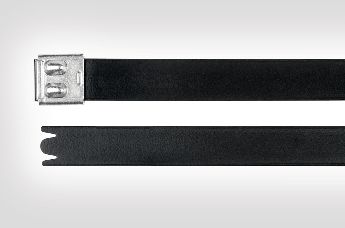 La brida para cables MBT-FC es una brida de acero inoxidable revestido con bordes lisos.