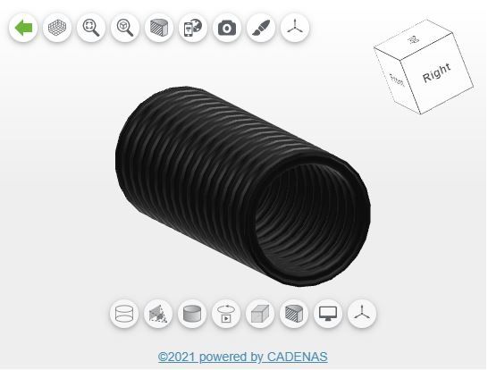 CADENAS, tubos corrugados en 3D