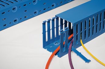 Canaleta para cables azul para proteger cableados intrínsicamente seguro de HellermannTyton