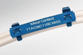 Marcador de cable de contenido metálico