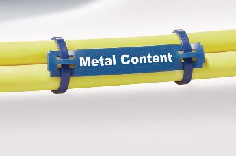 Etiquetas para cables detectables por metal para las industrias alimentaria y química