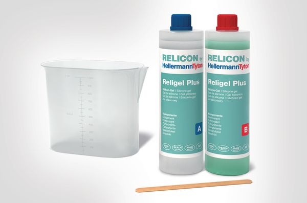 Gel bicomponente de silicona para instalaciones eléctricas de hellermanntyton