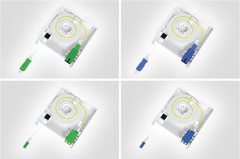 Cuatro versiones diferentes: adaptadores SC/PC, SC/APC, LC/PC, LC/APC